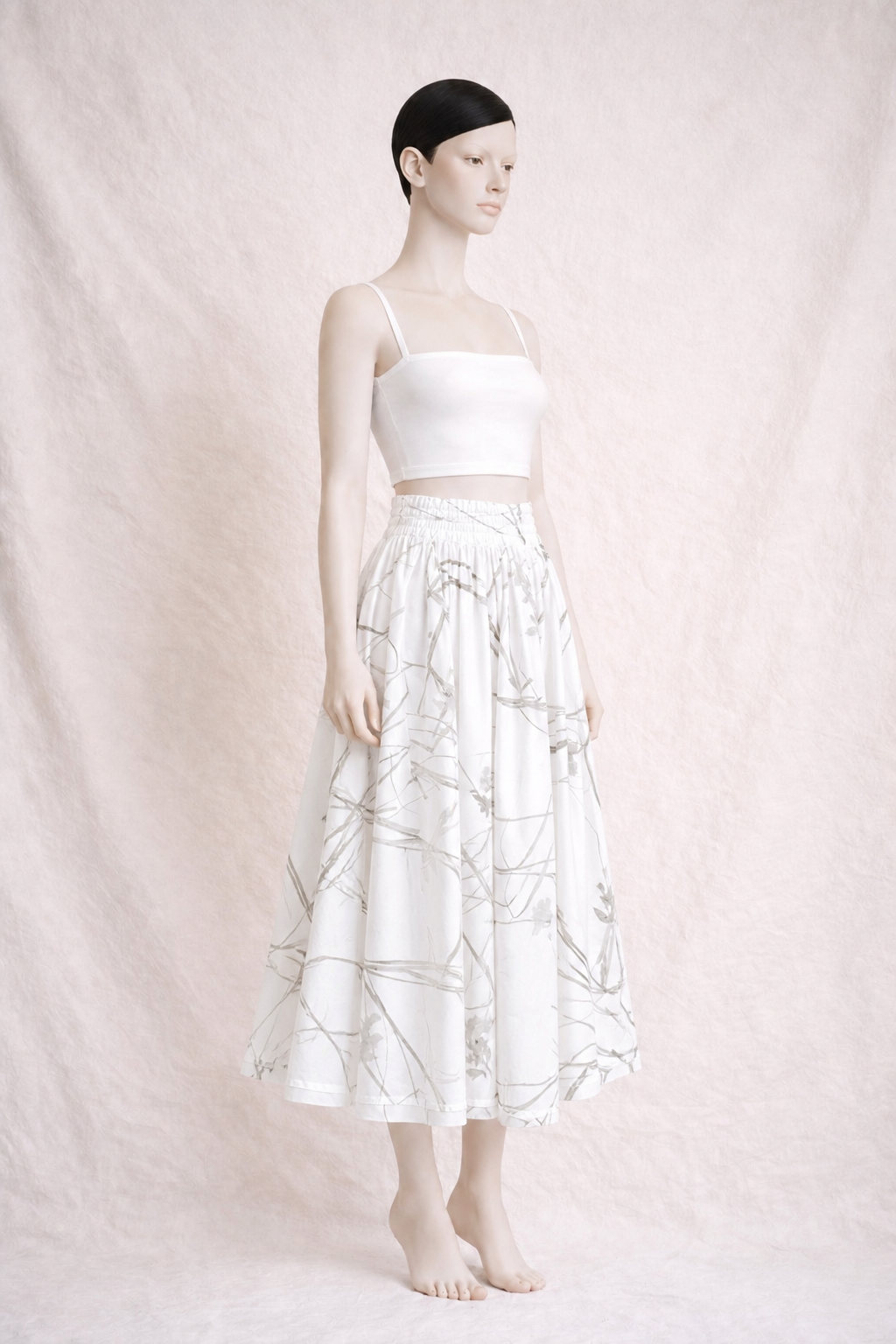 Jupe longue authentique Y’s Yohji Yamamoto en coton blanc
