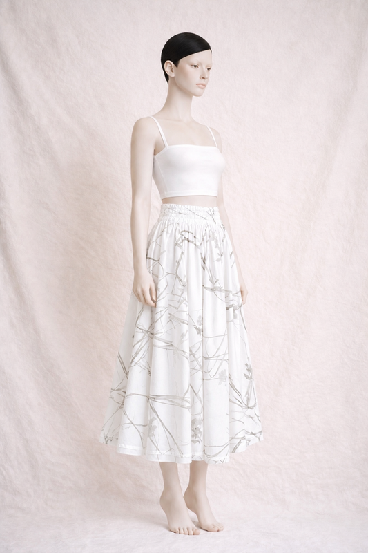 Jupe longue authentique Y’s Yohji Yamamoto en coton blanc