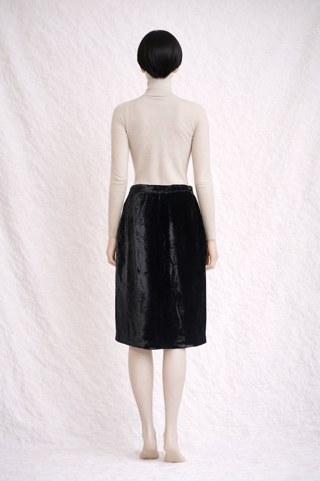 Jupe en velours de soie Saint Laurent Rive Gauche noir
