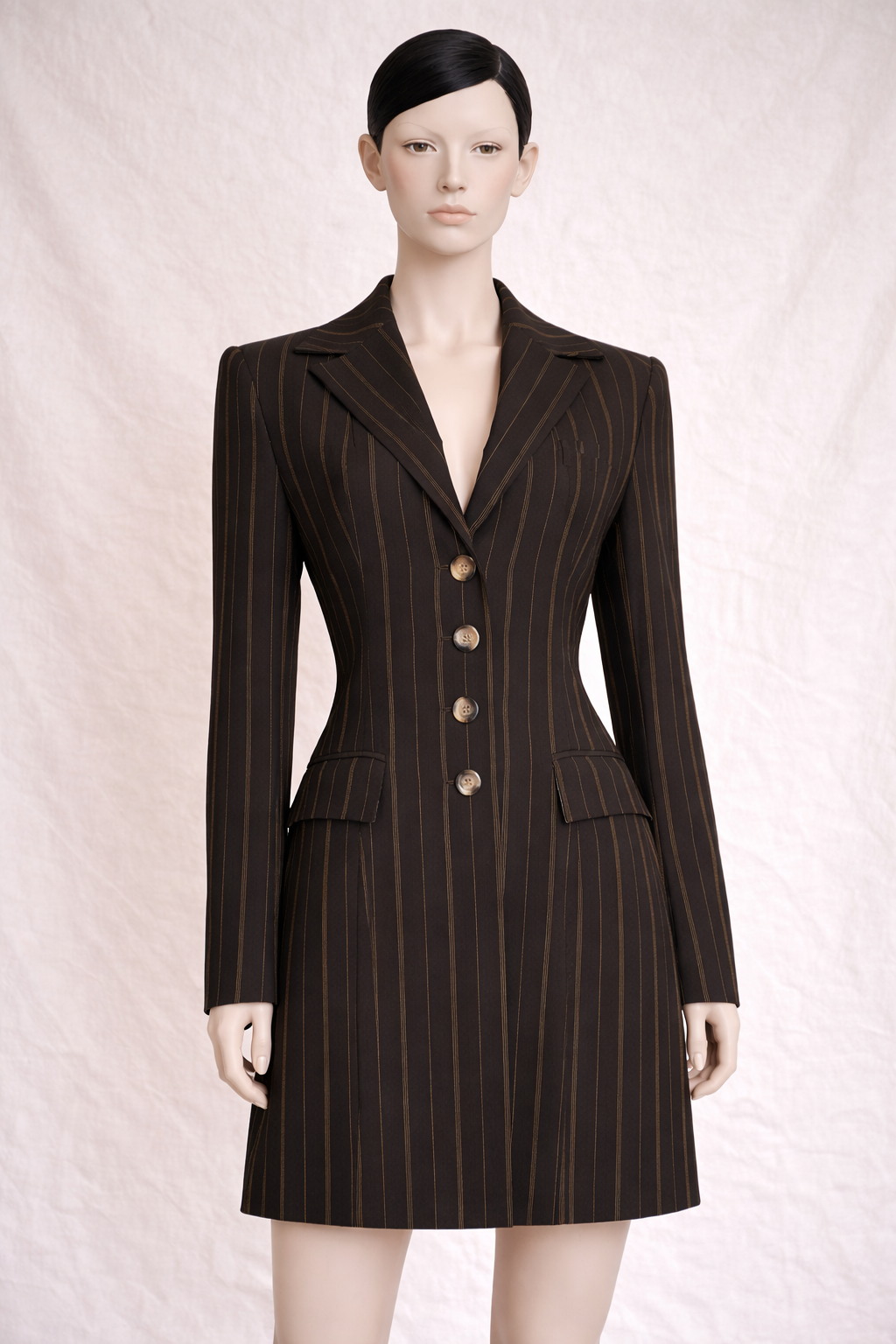 Paco Rabanne Paris manteau - blazer long rayée structurée vintage