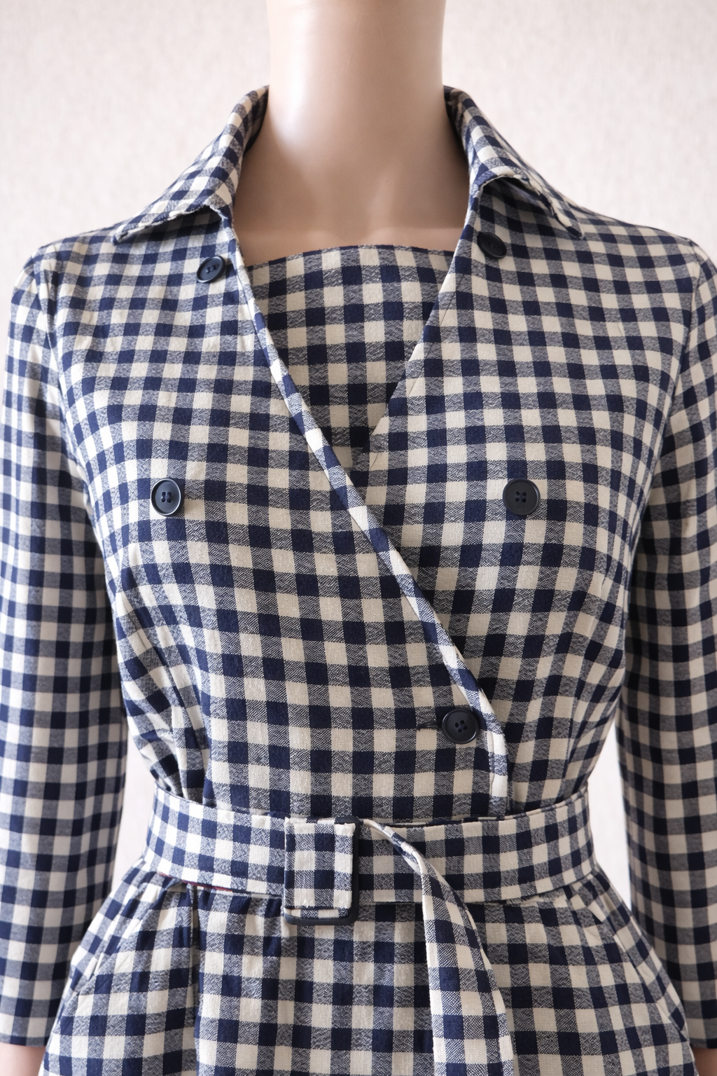 Robe en laine Guy Laroche  à carreaux vichy vintage