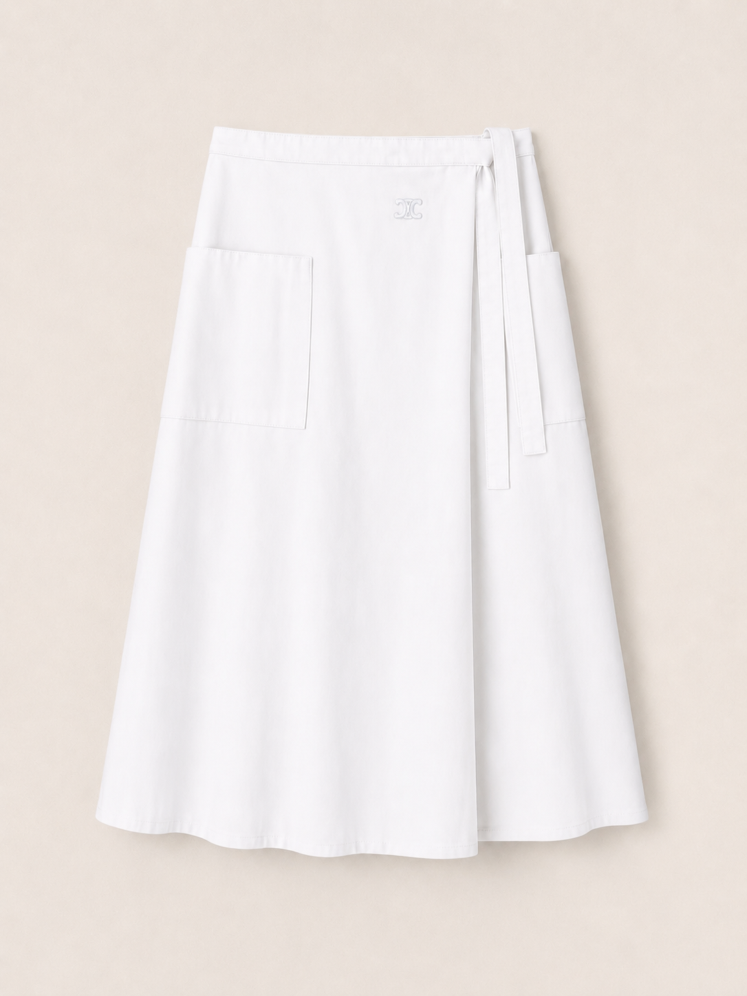 Jupe  - portefeuille blanche Courrèges Paris vintage authentique