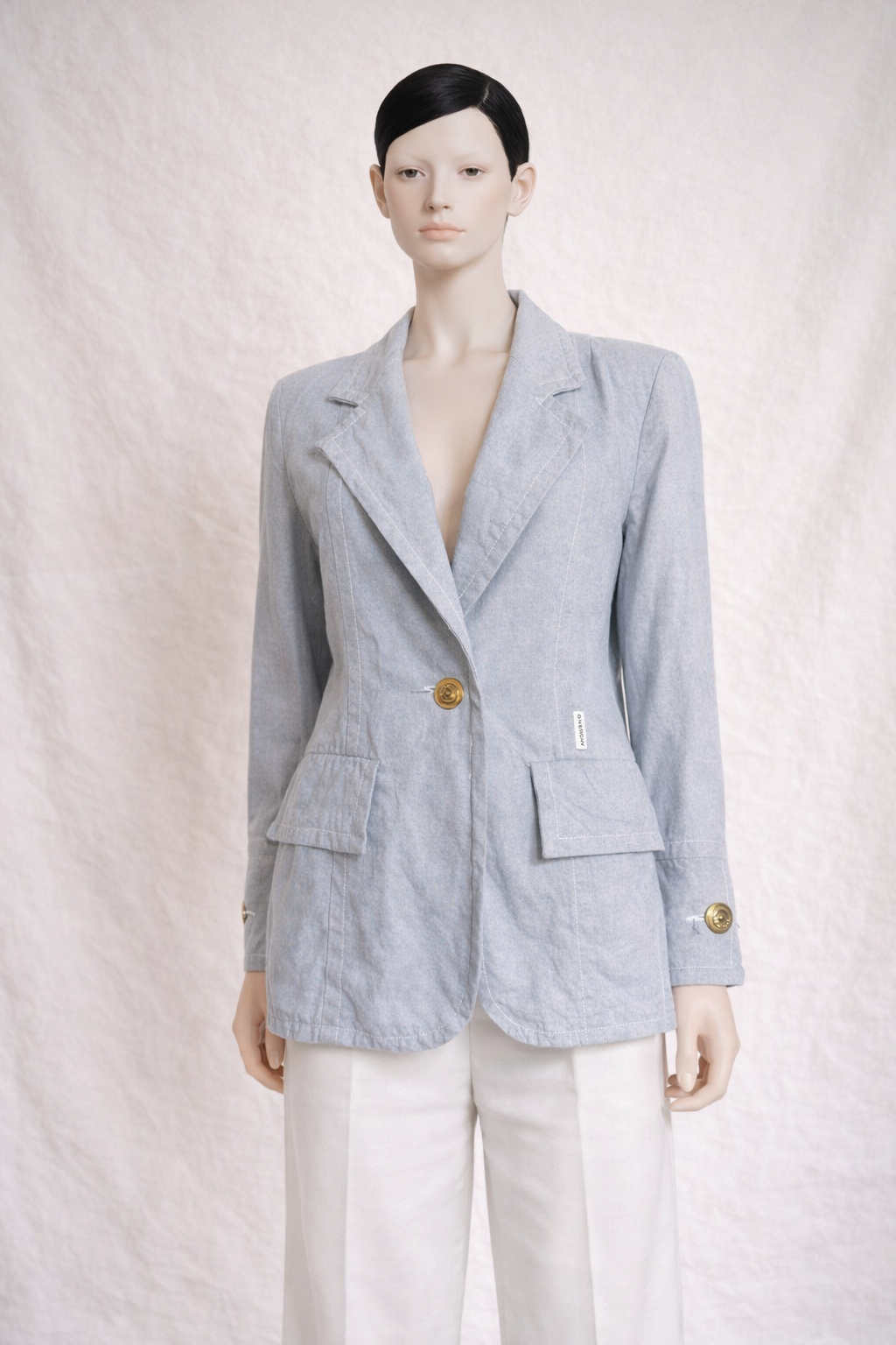 Blazer long en denim gris Givenchy vintage authentique