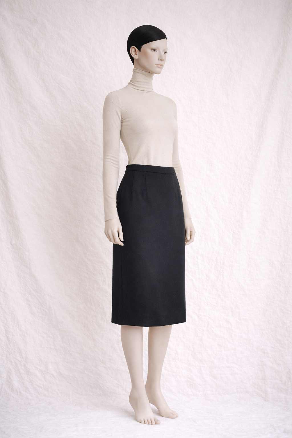 Jupe droite authentique Christian Dior en maille de laine