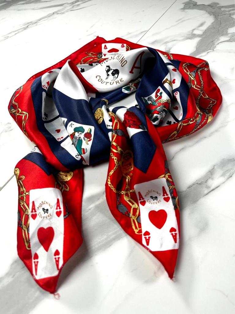 Grand carré en soie Moschino vintage