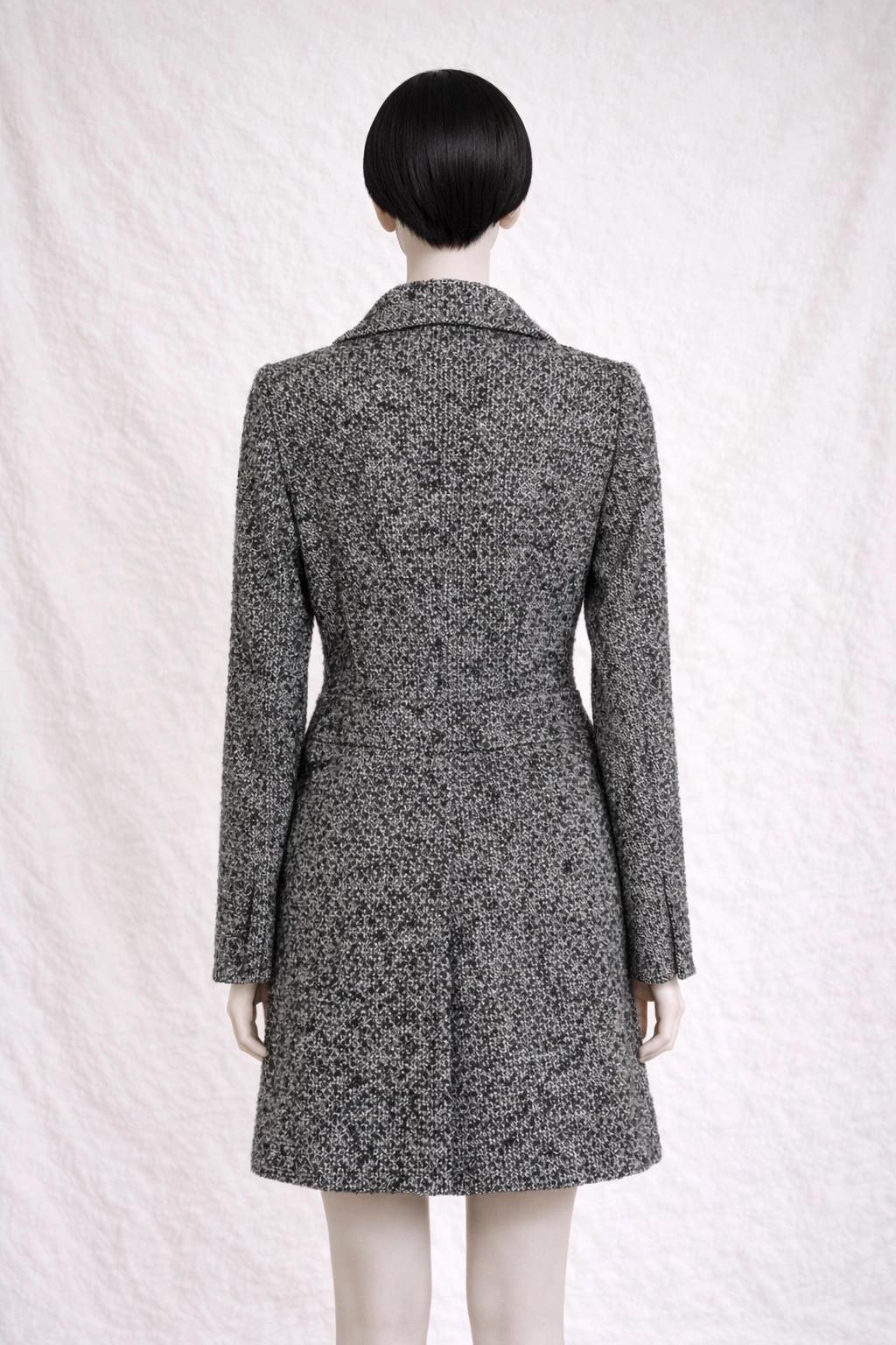 Manteau authentique Dolce & Gabbana en tweed noir et blanc vintage