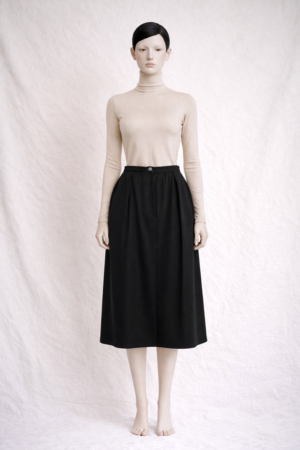 Jupe vintage authentique Yves Saint Laurent en laine noire vintage