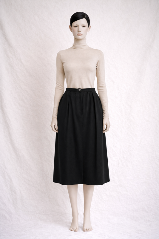 Jupe vintage authentique Yves Saint Laurent en laine noire vintage