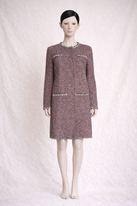 Manteau en tweed multicolore à chaîne Dolce & Gabbana