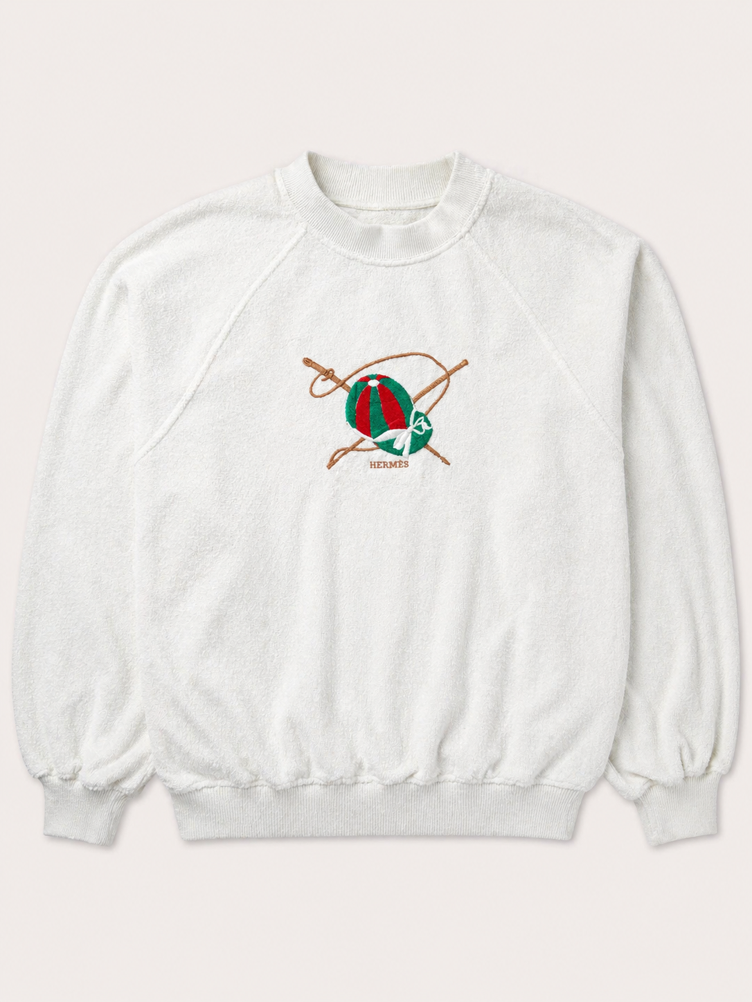 Sweat Hermès vintage en éponge blanc