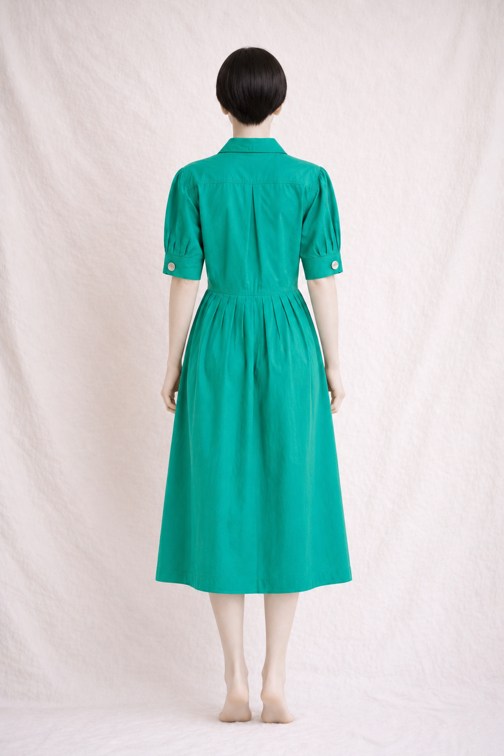 Robe en coton vert émeraude Yves Saint Laurent vintage authentique
