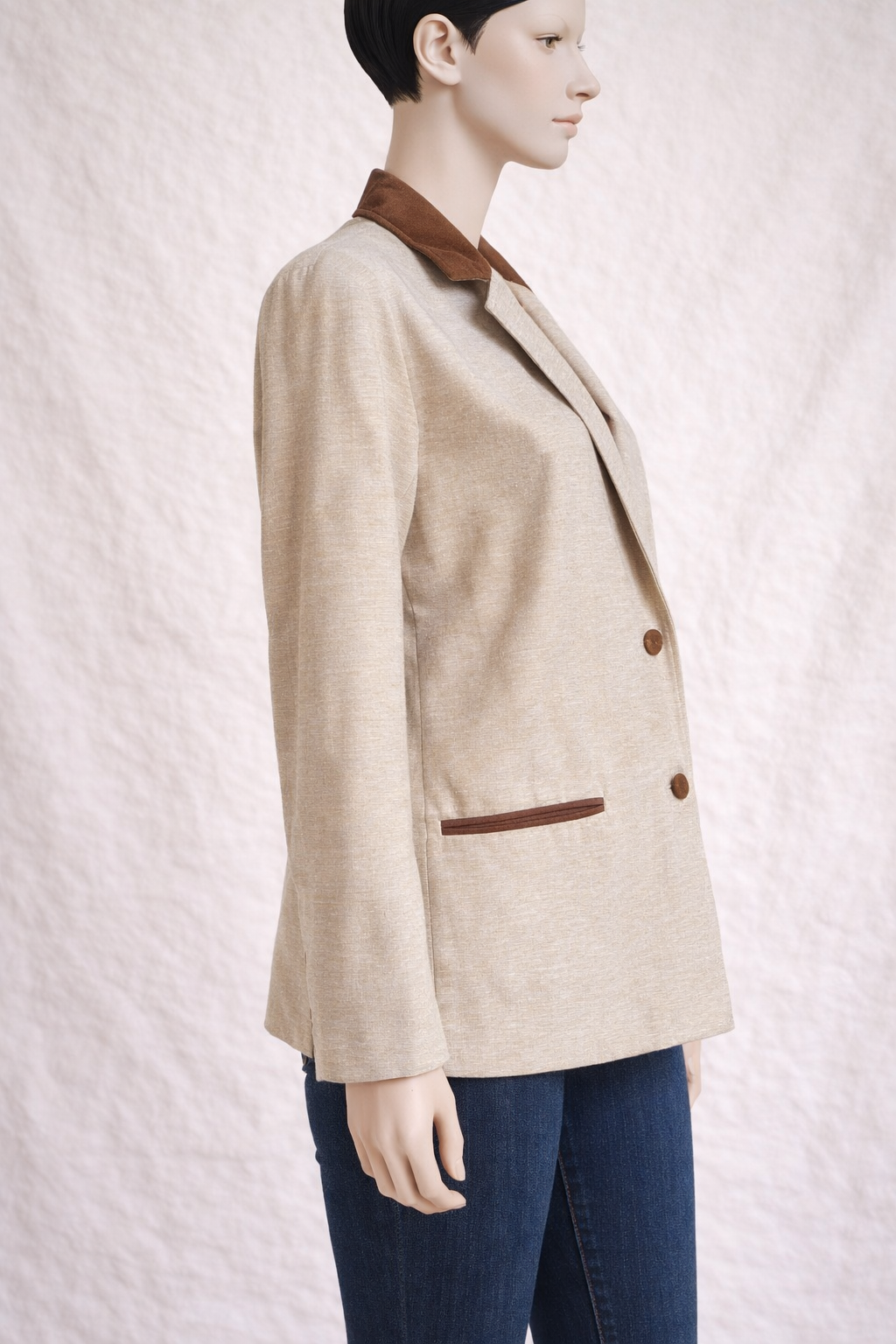 Blazer en lin et soie beige Lanvin Paris