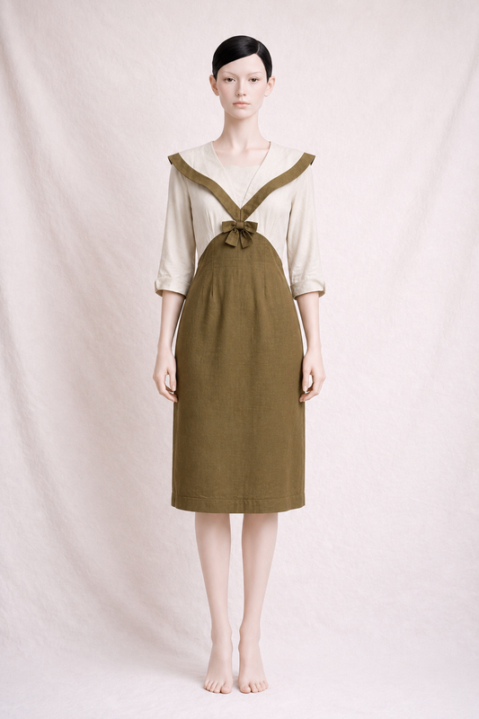 Robe en lin Laura Ashley vintage esprit cruise