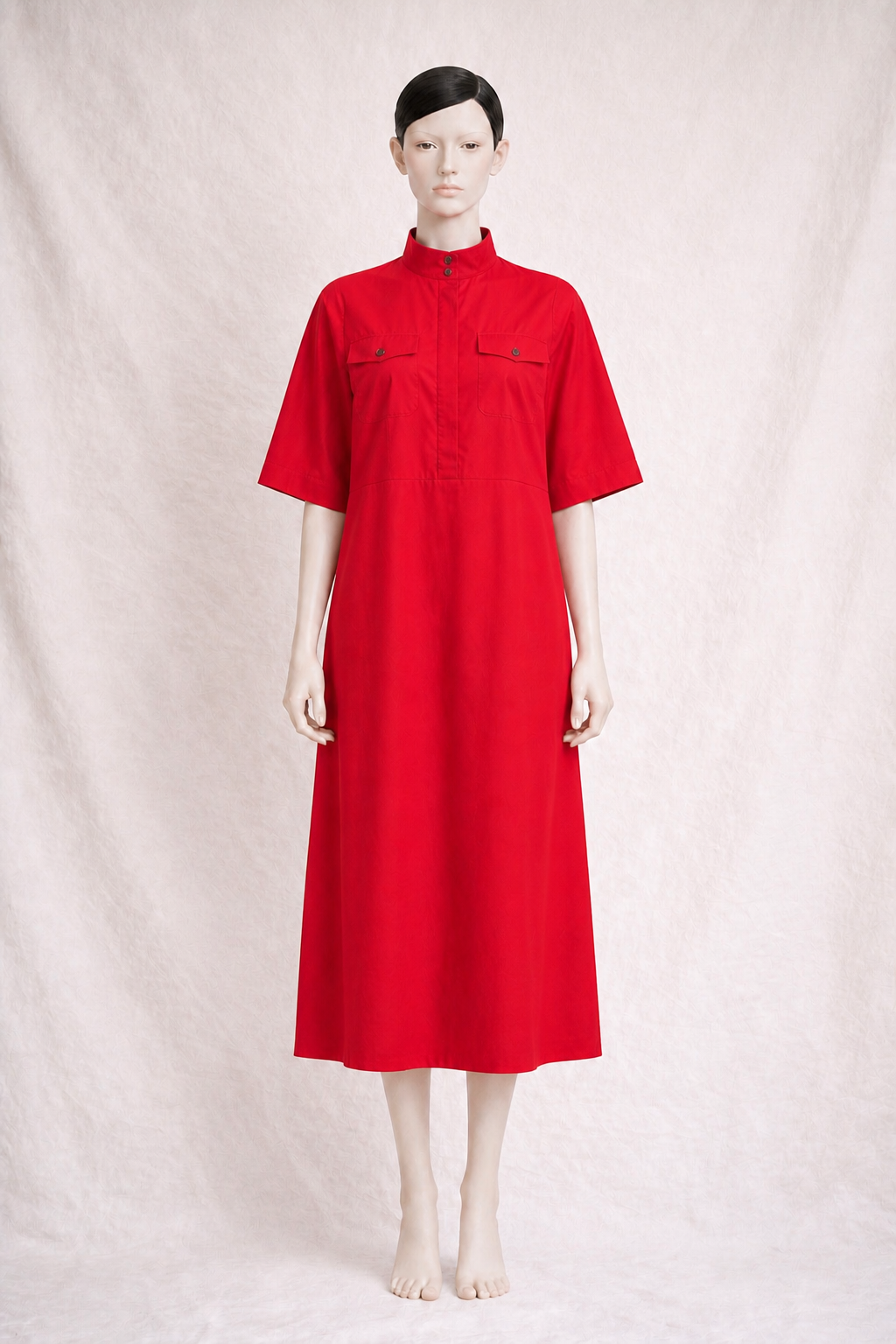 Robe en coton rouge Lanvin Paris New York vintage authentique