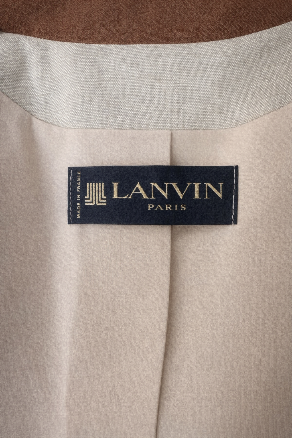 Blazer en lin et soie beige Lanvin Paris