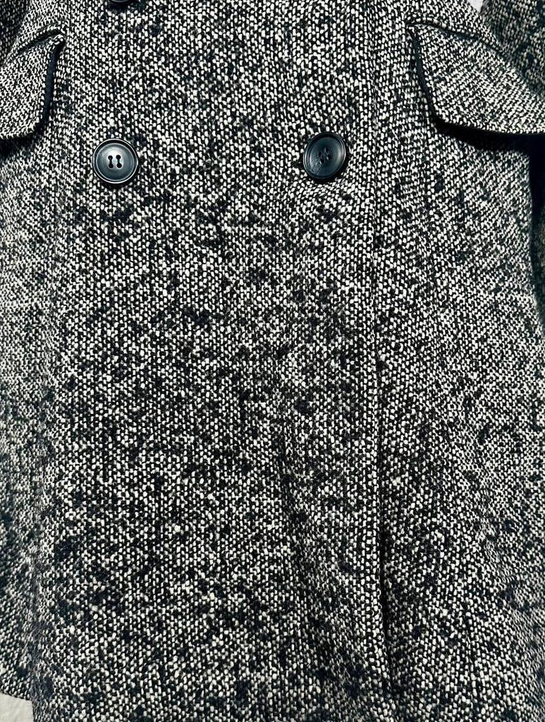 Manteau authentique Dolce & Gabbana en tweed noir et blanc vintage