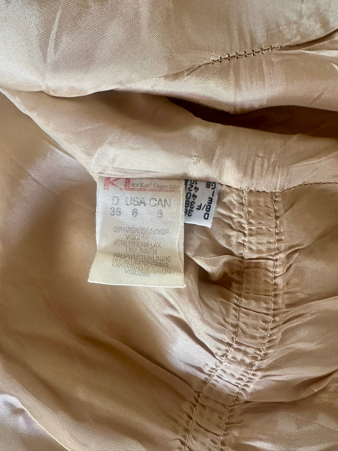 Trench court oversize saharienne beige Karl Lagerfeld vintage
