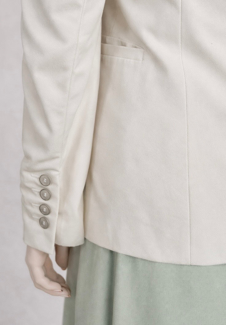 Blazer authentique Gucci en coton écru avec doublure florale en soie