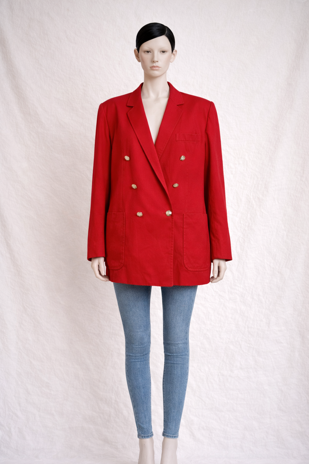Blazer Burberry authentique en laine rouge vintage