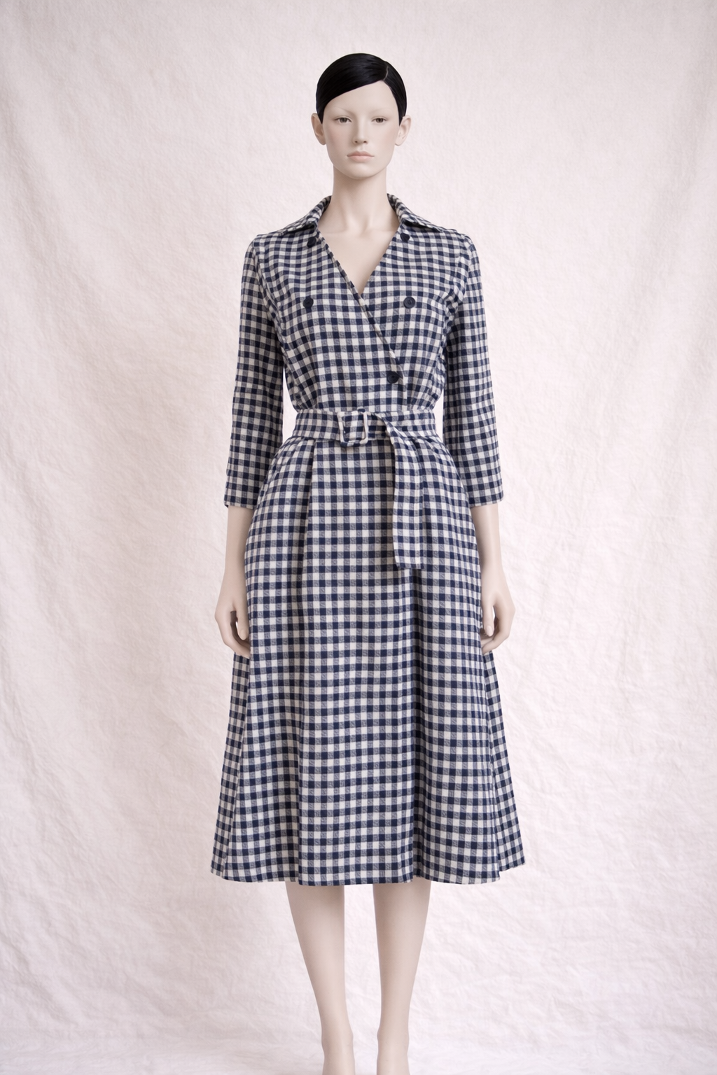 Robe en laine Guy Laroche  à carreaux vichy vintage