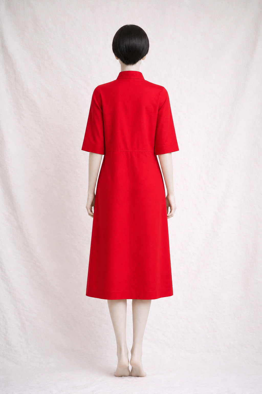 Robe en coton rouge Lanvin Paris New York vintage authentique