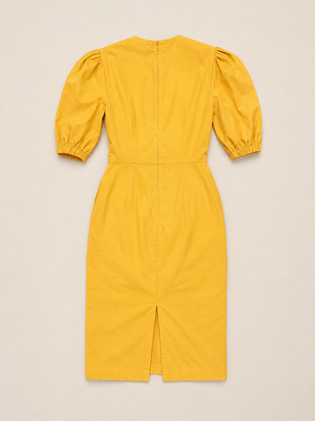 Robe Guy Laroche Boutique Paris vintage en coton jaune safran