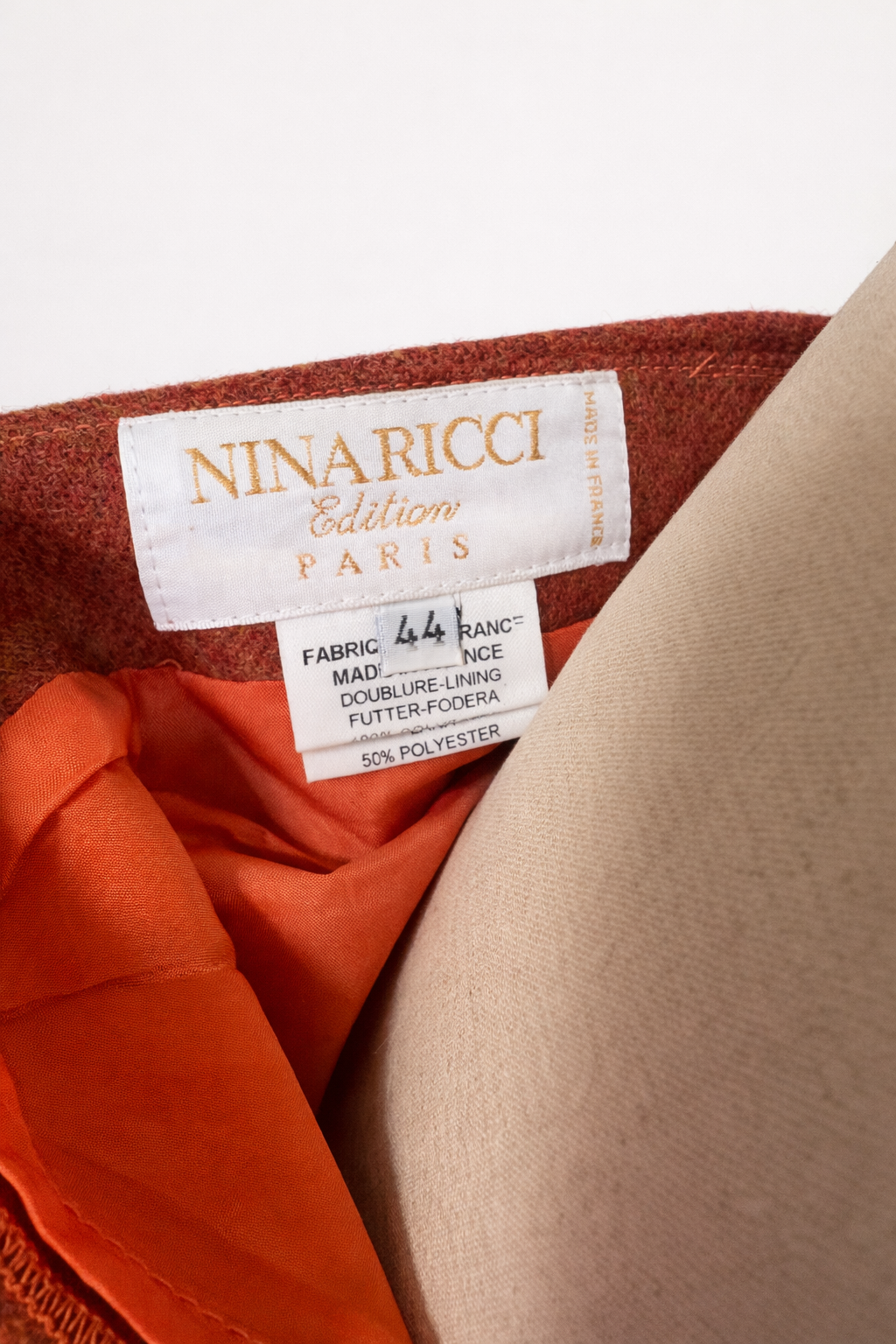 Jupe crayon en laine Nina Ricci Édition Paris vintage authentique