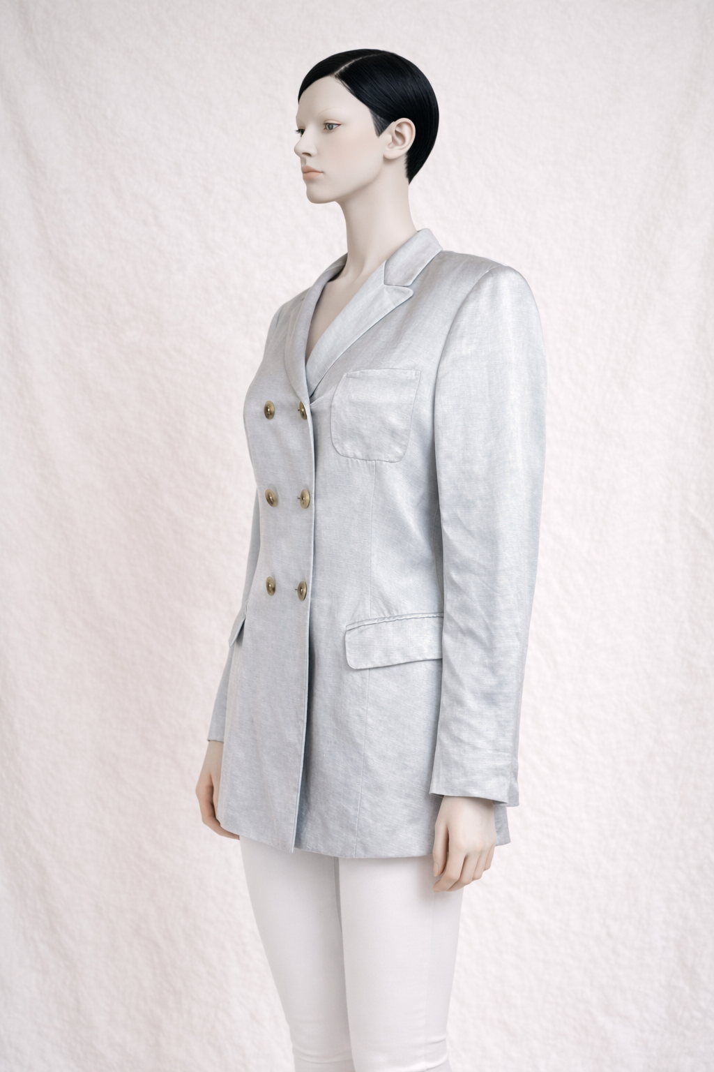 Blazer argenté en soie Jil Sander