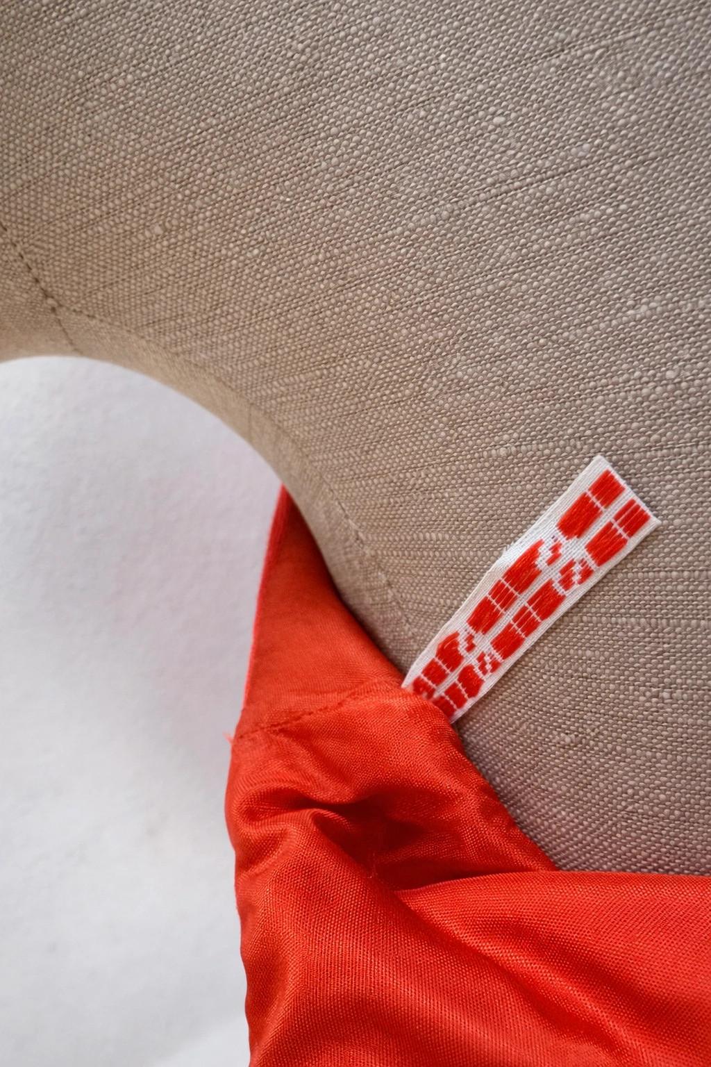 Robe trapèze vintage en laine orange circa 1960