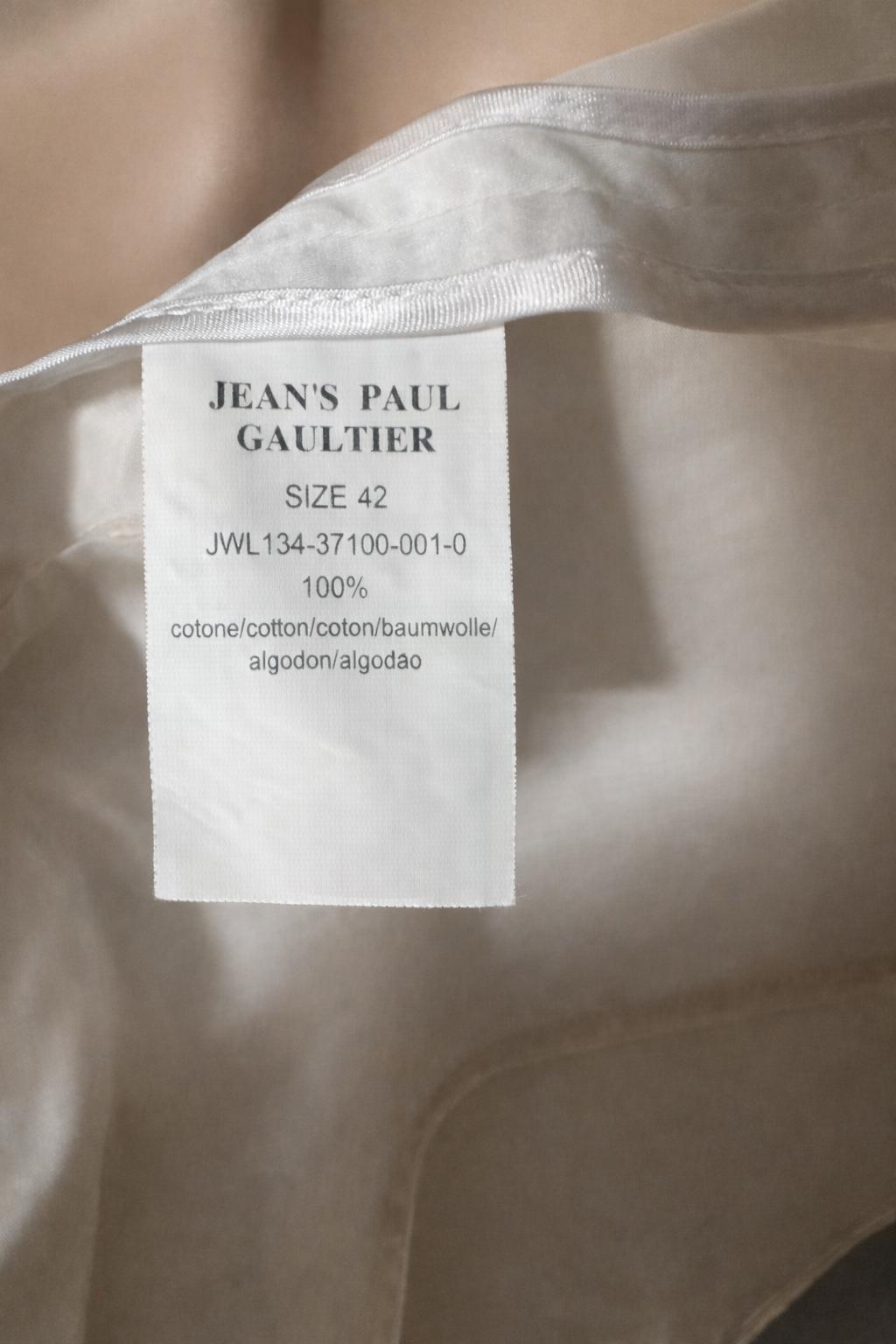 Trench authentique Jean Paul Gaultier en coton blanc à surpiqûres contrastées vintage