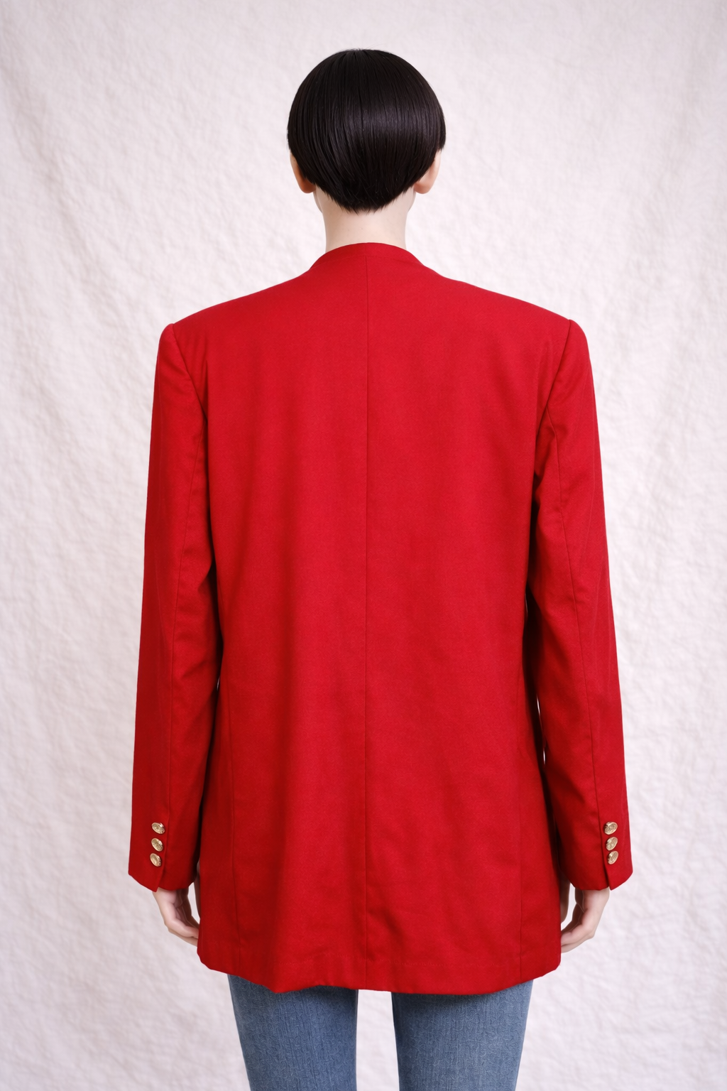Blazer Burberry authentique en laine rouge vintage
