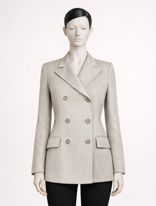 Blazer authentique Valentino Miss V en cachemire beige vintage