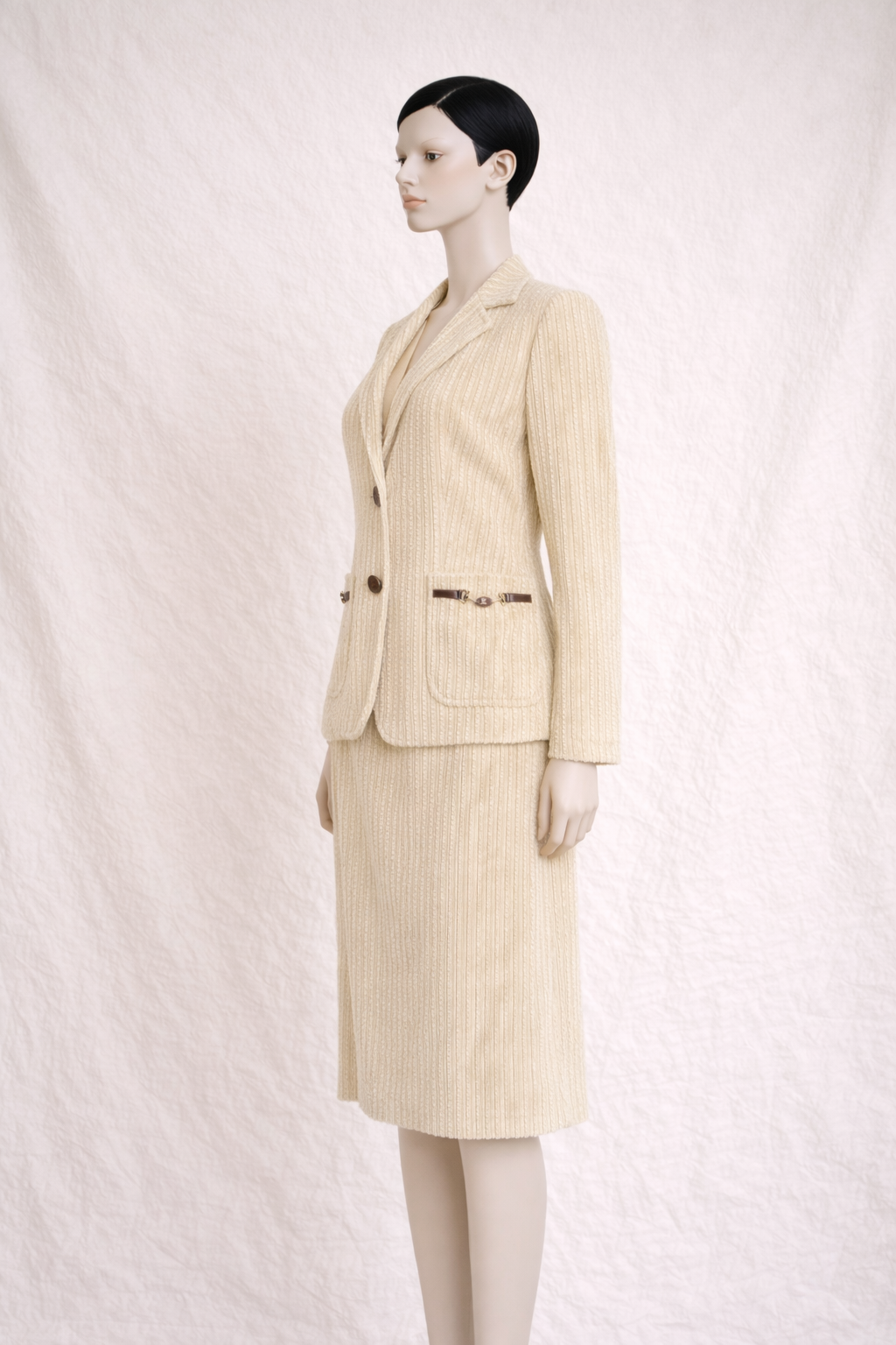 Ensemble tailleur jupe Céline Paris authentique vintage circa 70