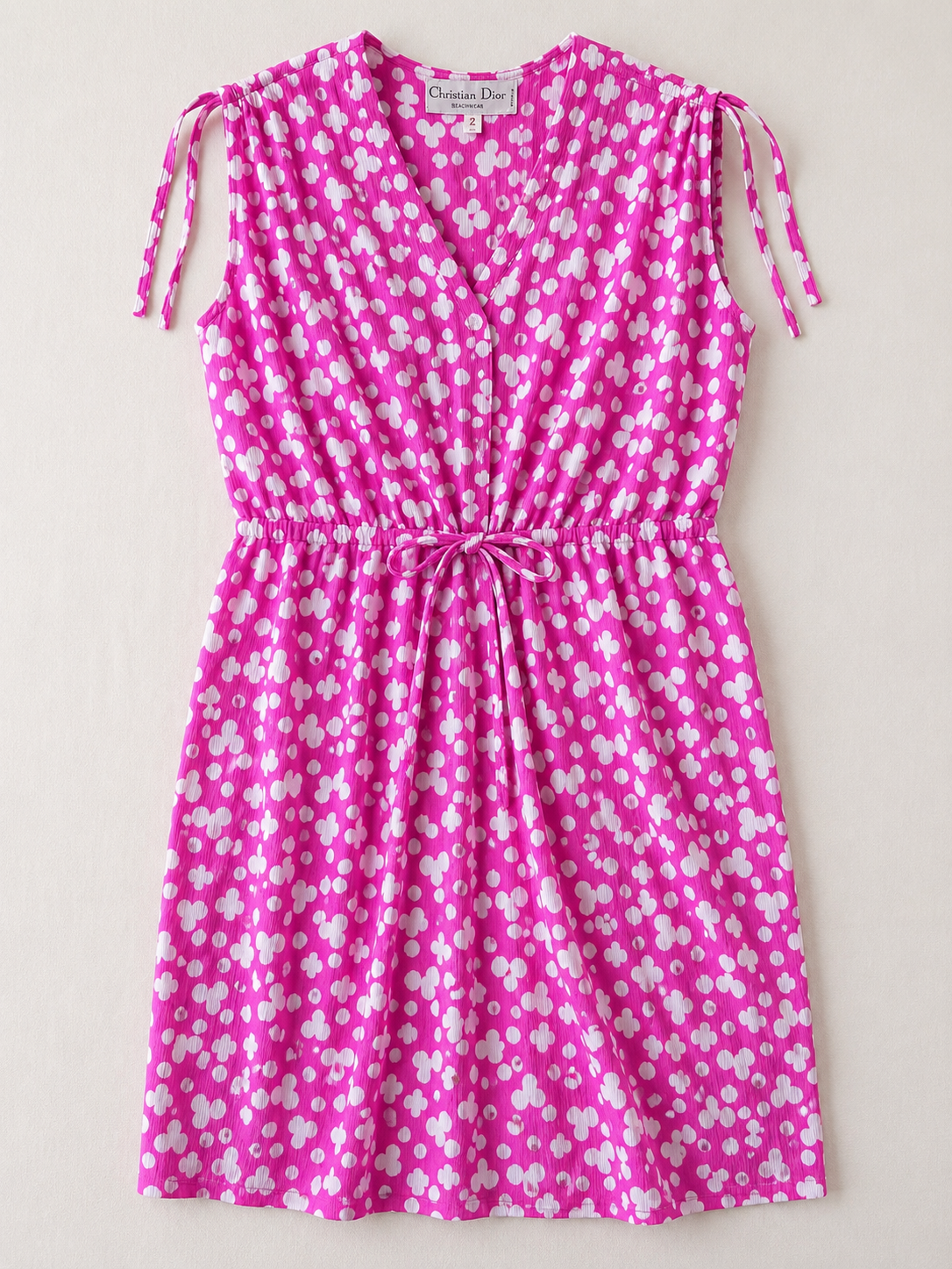 Authentique robe Christian Dior Beachwear en coton vintage