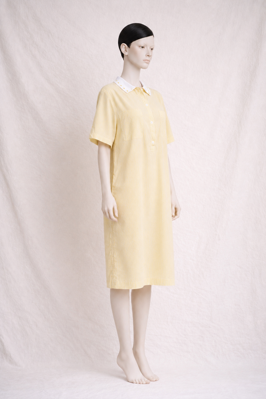 Robe chemise en coton jaune léger Burberry vintage authentique