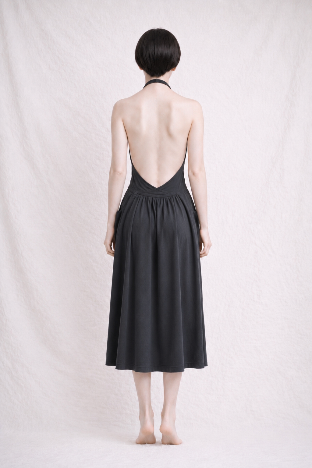 Robe noire Sonia Rykiel Paris dos nu en jersey vintage