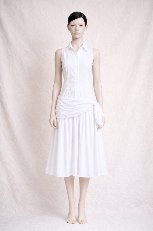 Robe en coton blanc Valentino Roma vintage authentique