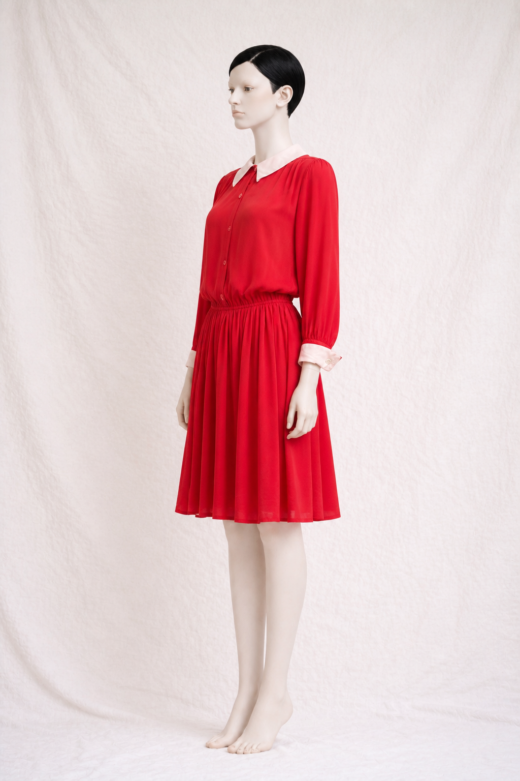Robe en soie rouge Guy Laroche vintage