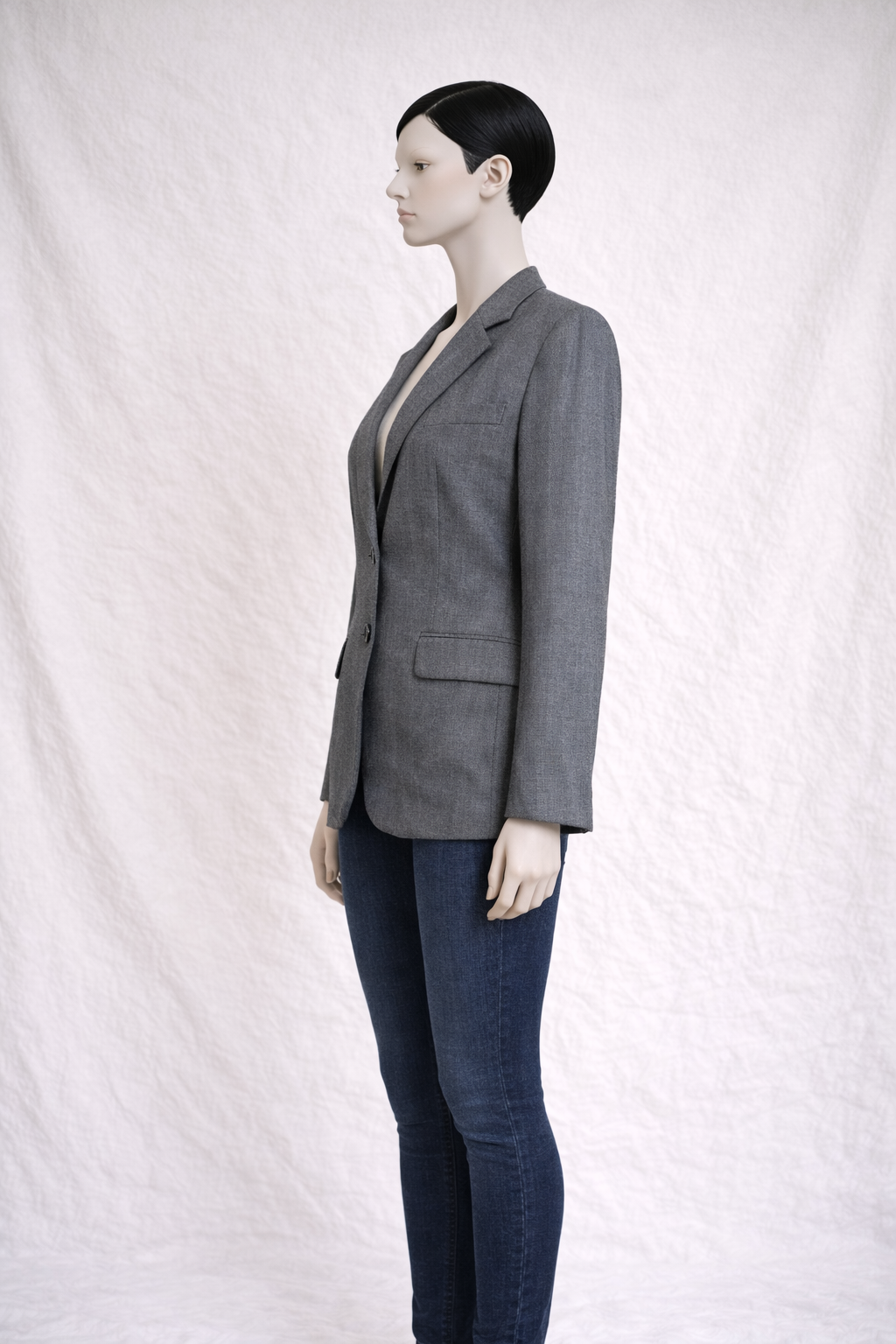 Blazer Burberry authentique en laine grise vintage