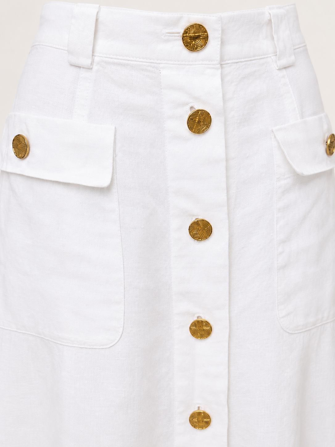 Jupe en lin blanc Escada Margaretha Ley vintage authentique