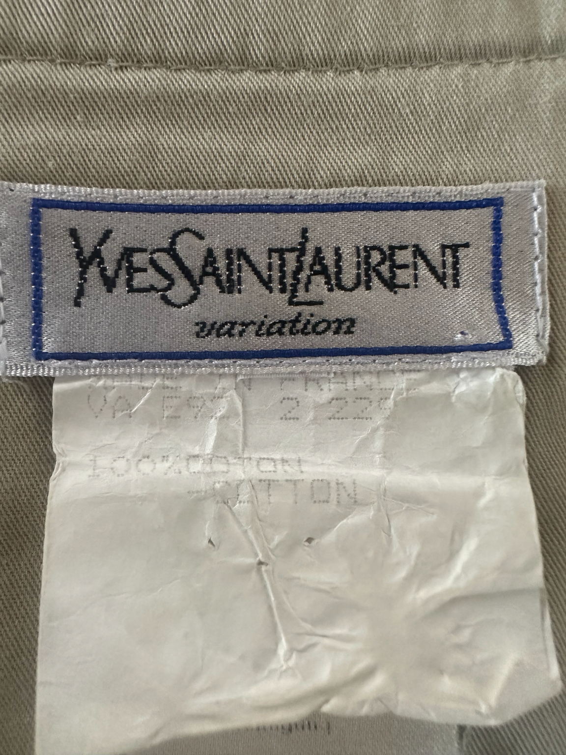 Robe saharienne nude en coton Yves Saint Laurent vintage authentique