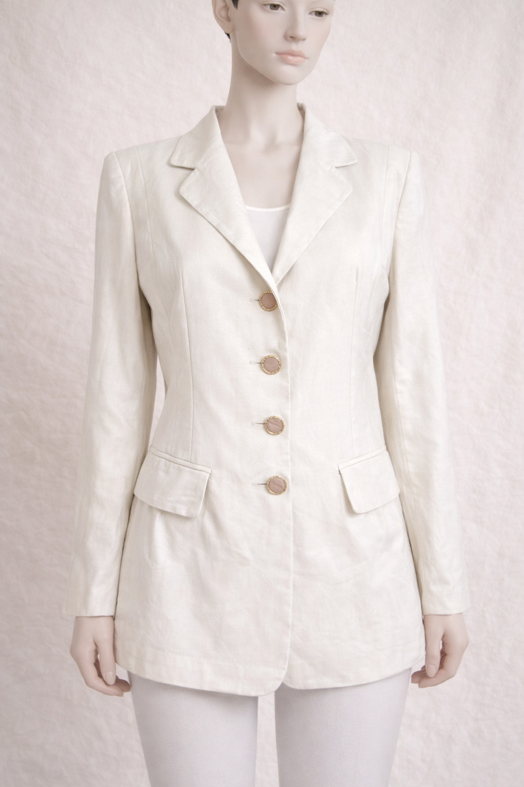 Blazer d'été long en coton Nina Ricci vintage