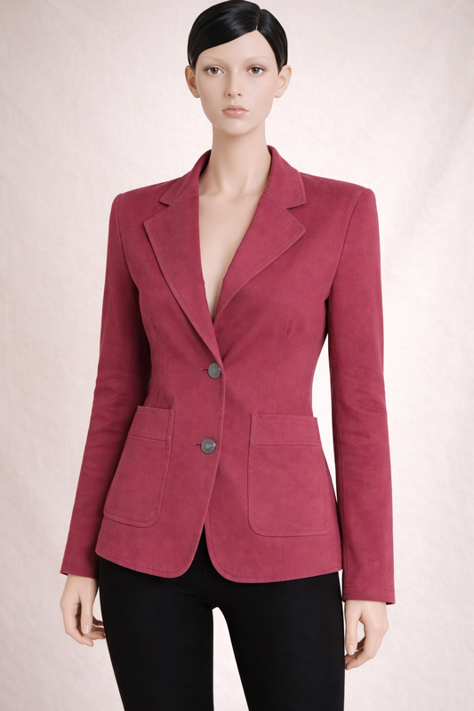 Blazer authentique Yves Saint Laurent Rive Gauche en coton bordeaux circa 2010