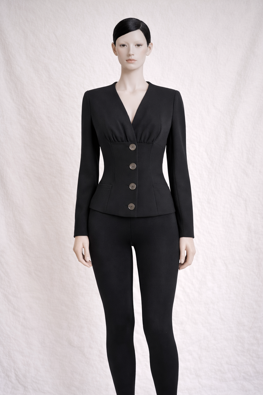 Blazer cintré en laine noir Chantal Thomass vintage