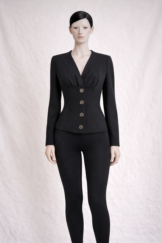 Fitted black wool blazer Chantal Thomass vintage