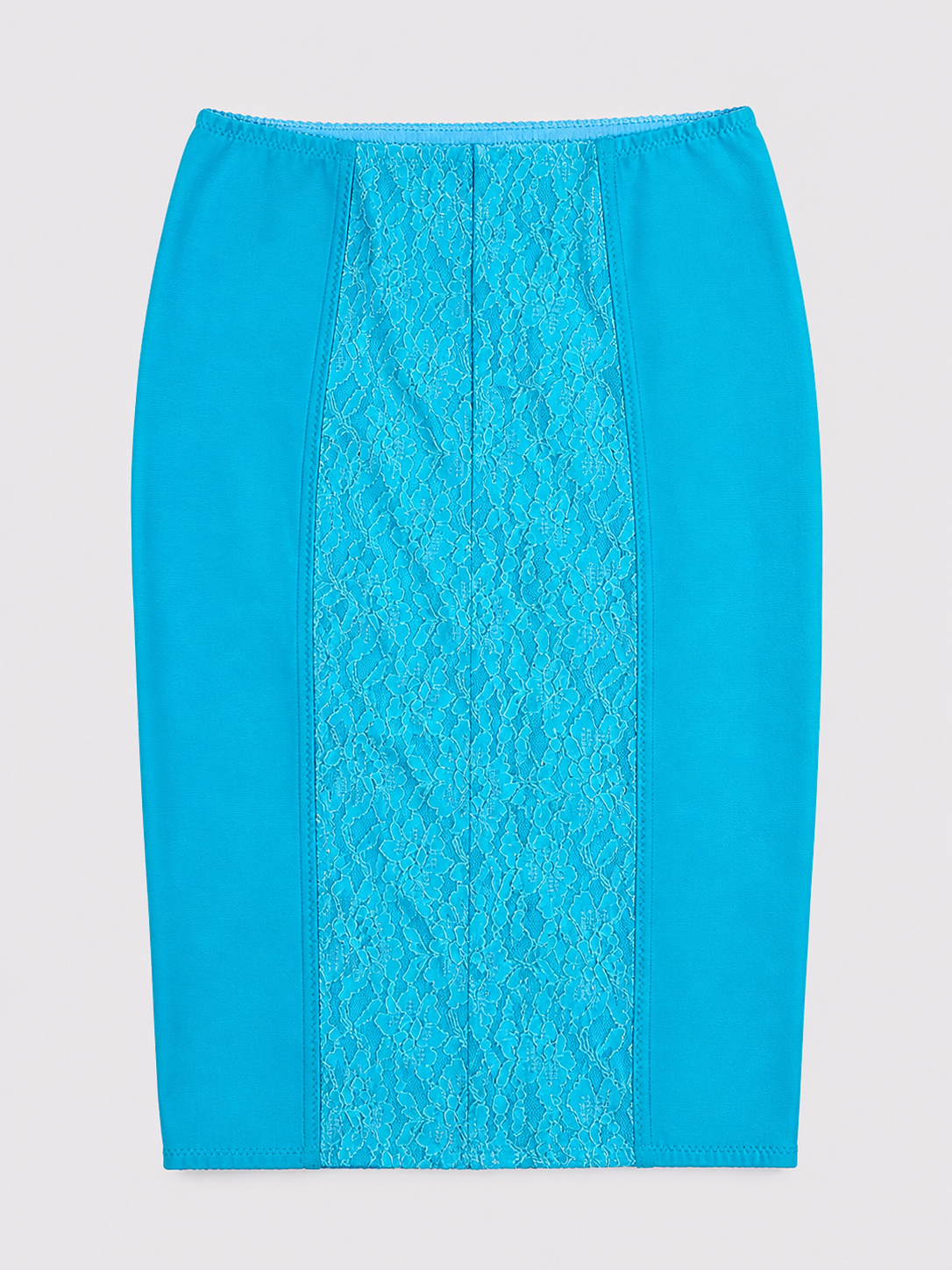 Jupe crayon authentique Dolce &Gabbana en dentelle stretch bleu turquoise