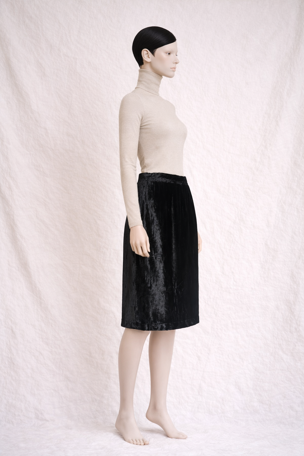 Jupe en velours de soie Saint Laurent Rive Gauche noir