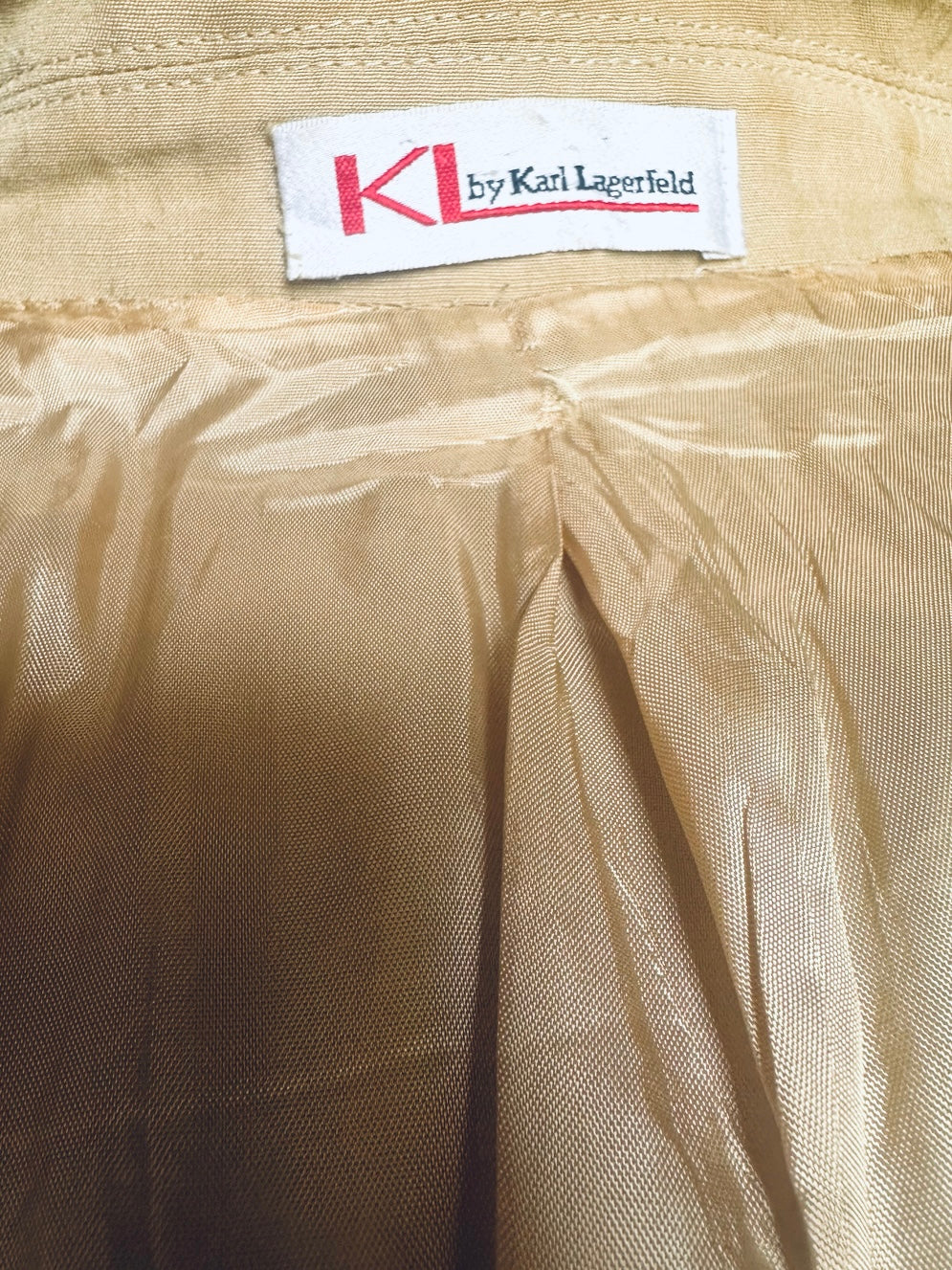 Trench court oversize saharienne beige Karl Lagerfeld vintage
