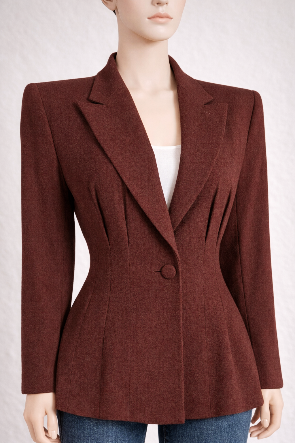 Blazer en laine marron Emmanuelle Khanh Paris authentique vintage circa 80