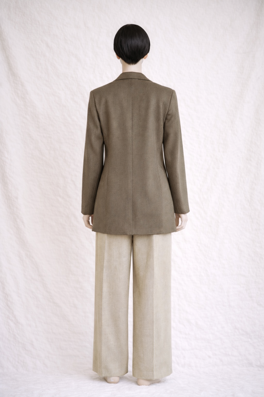 Blazer Emmanuelle Khanh en laine et cachemire marron vintage
